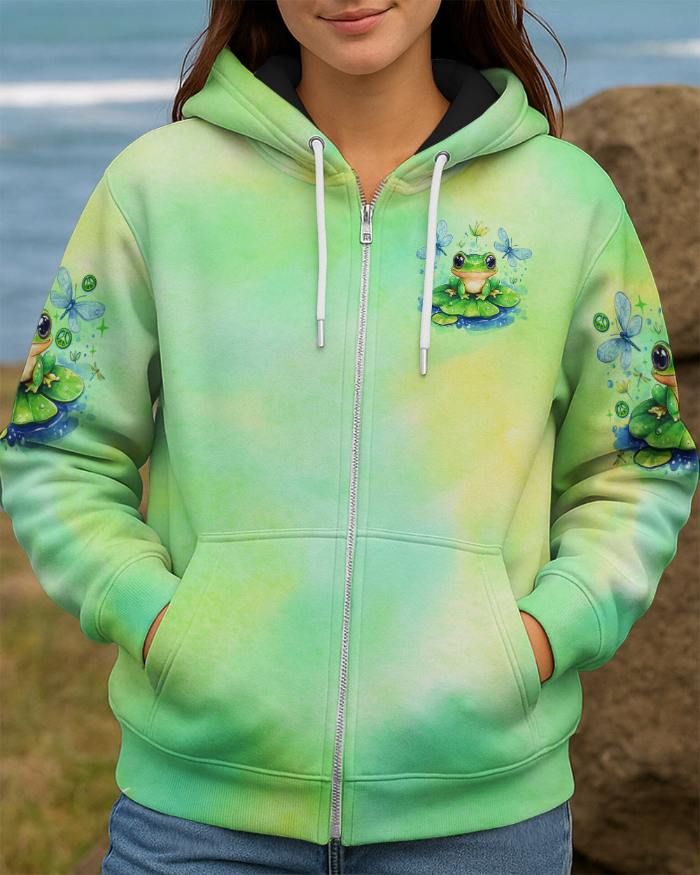 I BELIEVE THERE ARE ANGELS AMONG US FROG ALL OVER PRINT - TLNO1701261
