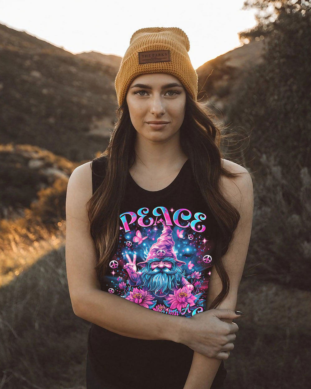 PEACE BEGINS WITH A SMILE GNOME ALL OVER PRINT - TLNO1704249