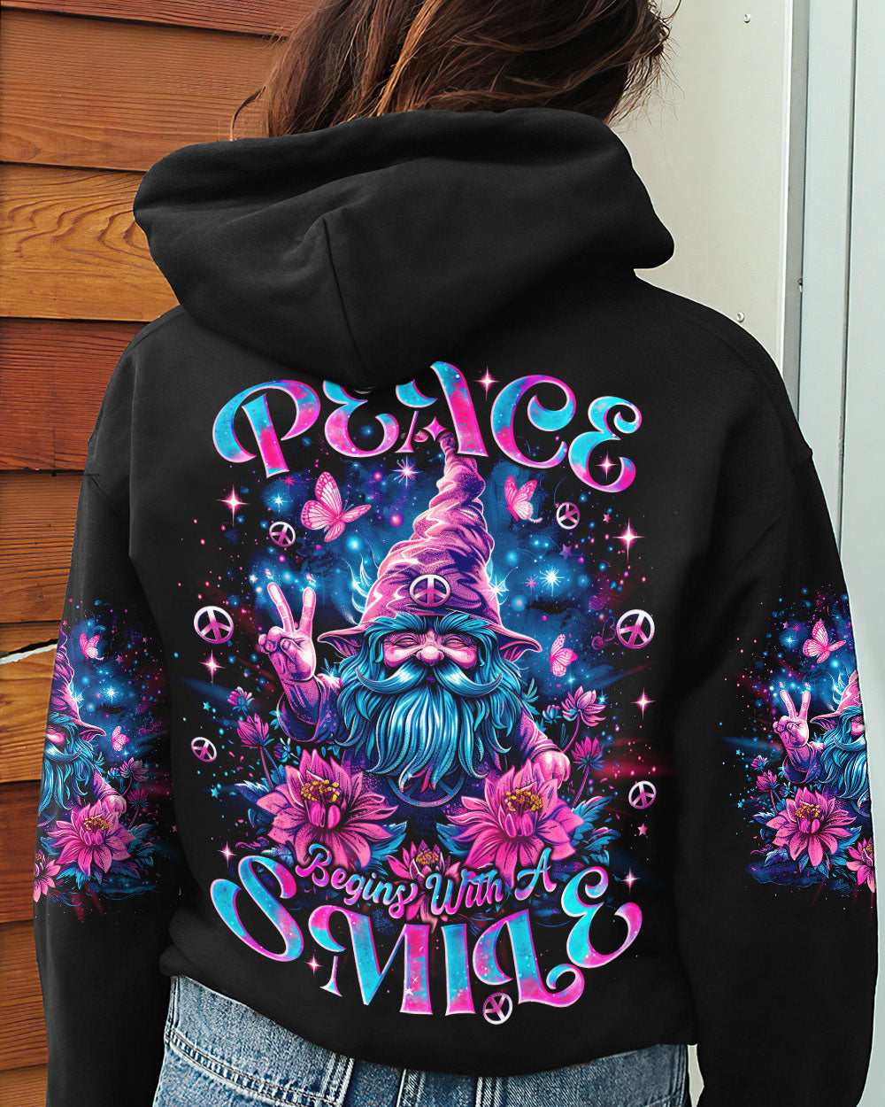 PEACE BEGINS WITH A SMILE GNOME ALL OVER PRINT - TLNO1704249