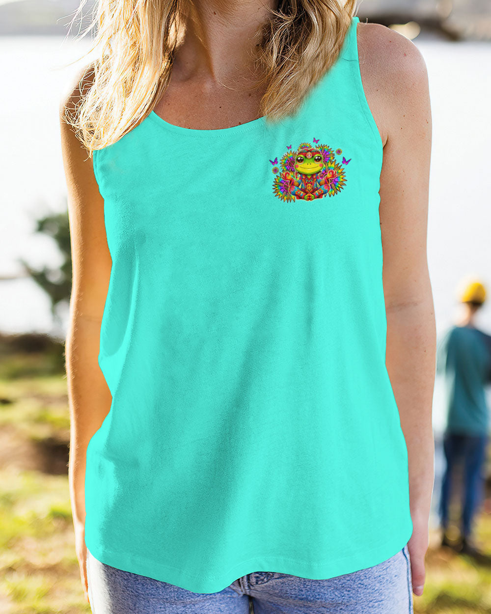 I'M A HAPPY GO LUCKY FROG SUNFLOWER ALL OVER PRINT - TLNO1706242