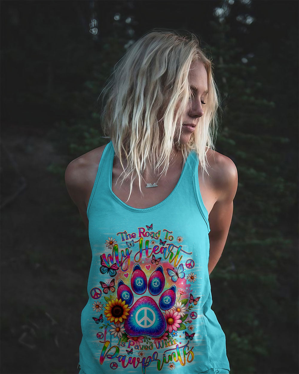 THE ROAD TO MY HEART DOG PAW ALL OVER PRINT - TLNO1706245