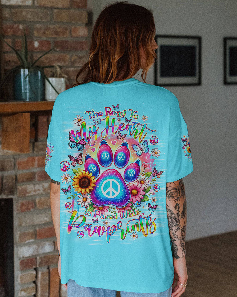 THE ROAD TO MY HEART DOG PAW ALL OVER PRINT - TLNO1706245