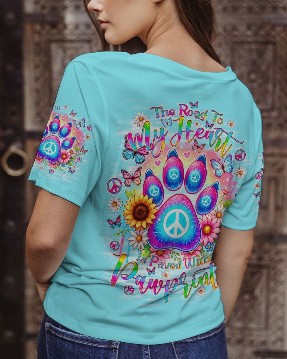 THE ROAD TO MY HEART DOG PAW ALL OVER PRINT - TLNO1706245