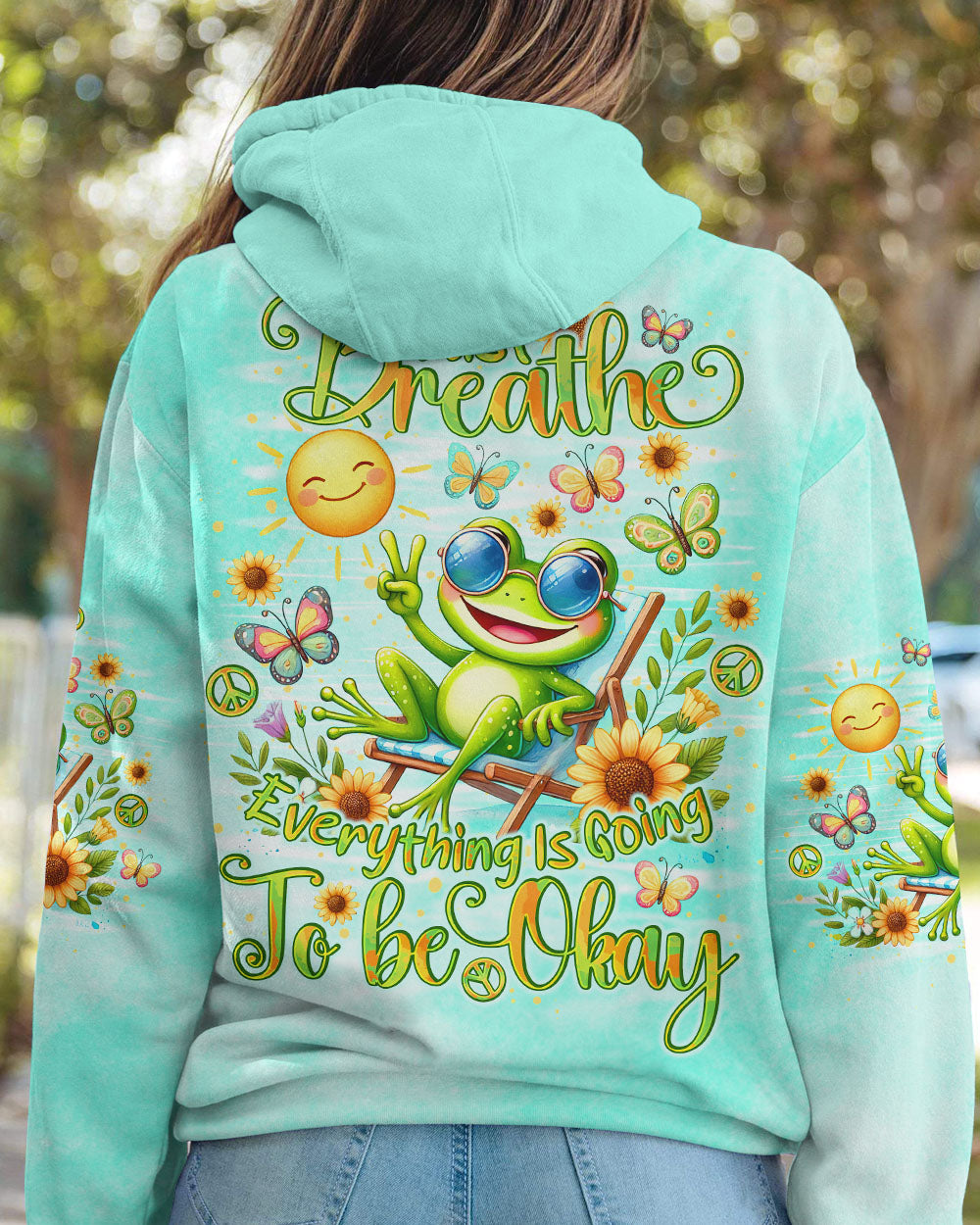 JUST BREATHE FROG ALL OVER PRINT - TLNO1707243