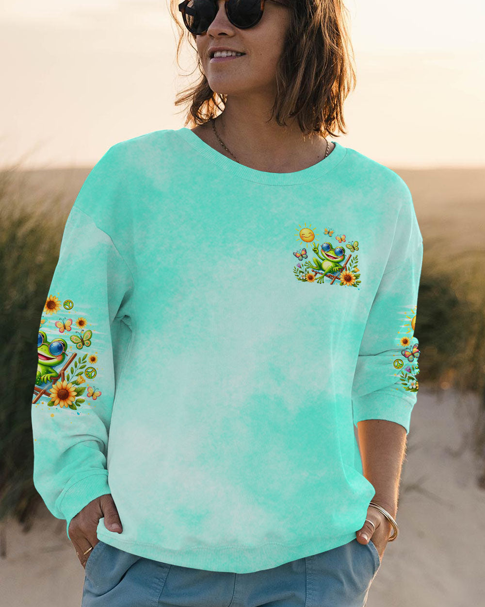 JUST BREATHE FROG ALL OVER PRINT - TLNO1707243