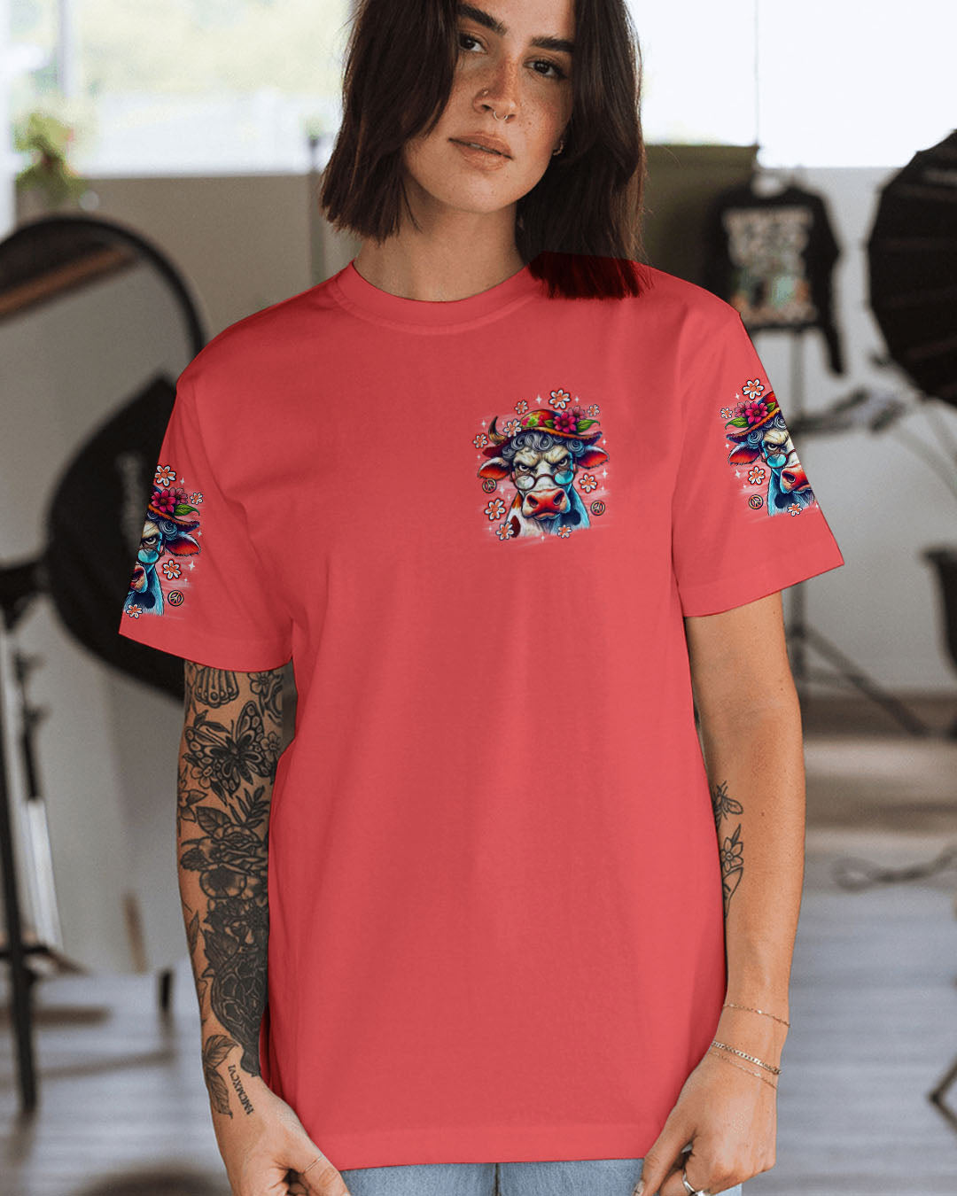 IF YOU THINK AGING TURNS US INTO SWEET OLD LADIES COW ALL OVER PRINT - TLNO1709251