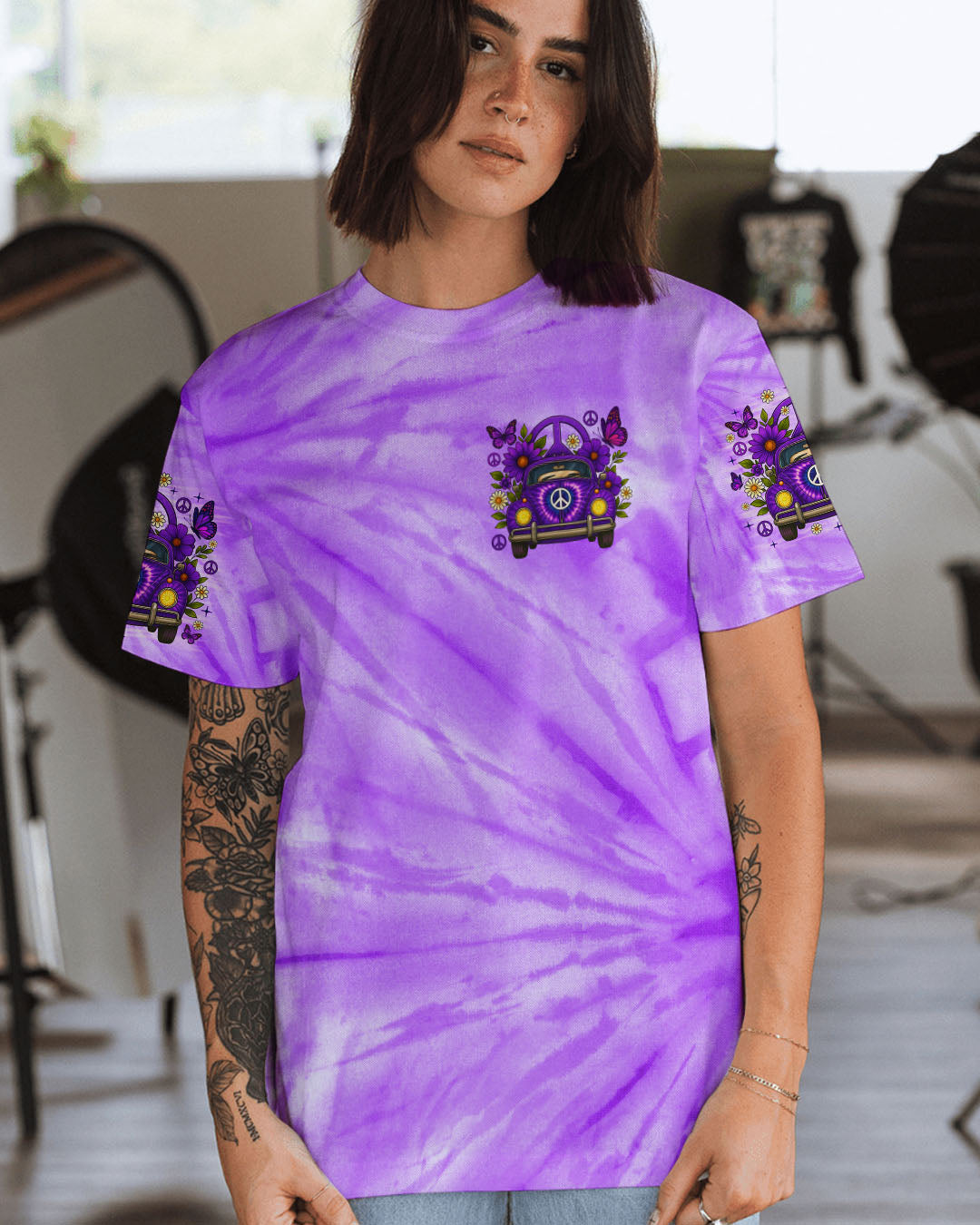 RUNNING AGAINST THE WIND CAR TIE DYE ALL OVER PRINT - TLNO1711251