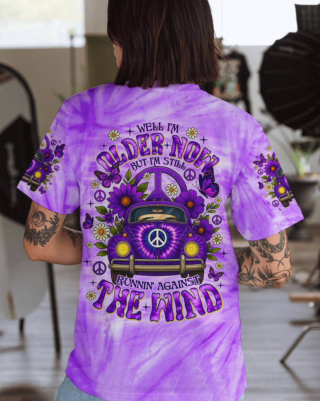 RUNNING AGAINST THE WIND CAR TIE DYE ALL OVER PRINT - TLNO1711251