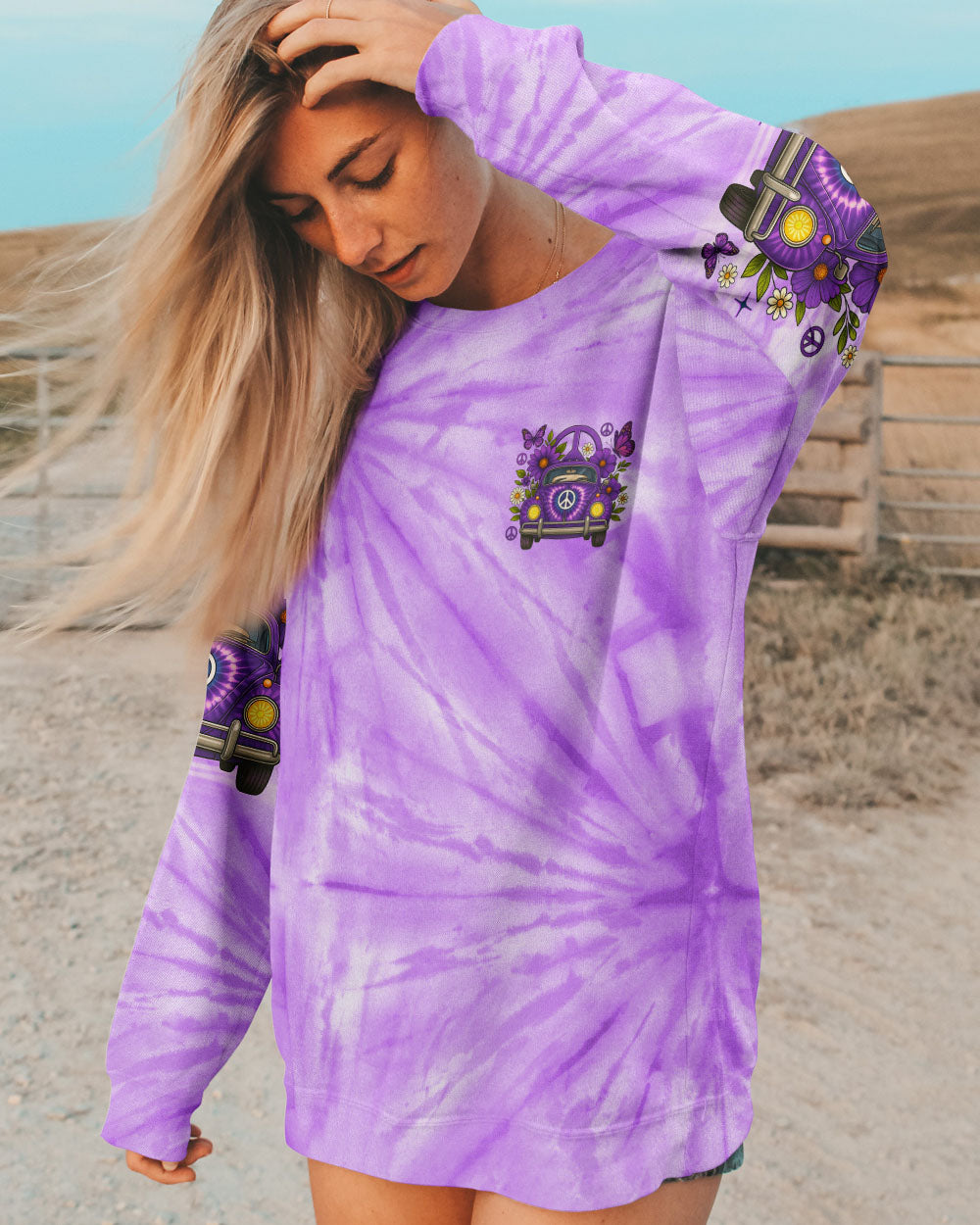 RUNNING AGAINST THE WIND CAR TIE DYE ALL OVER PRINT - TLNO1711251