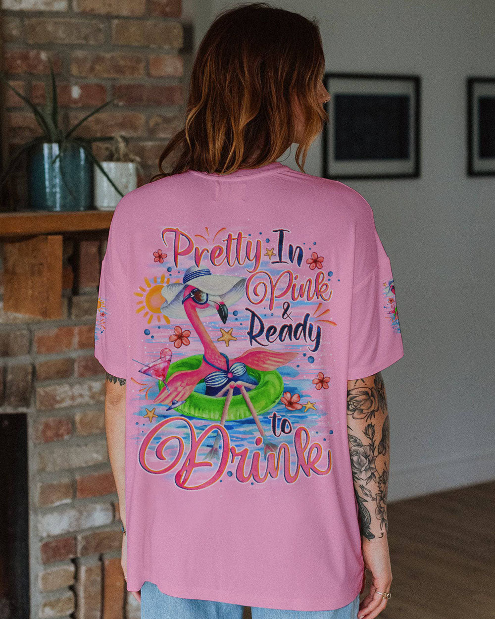 PRETTY IN PINK FLAMINGO ALL OVER PRINT - TLNO1806242