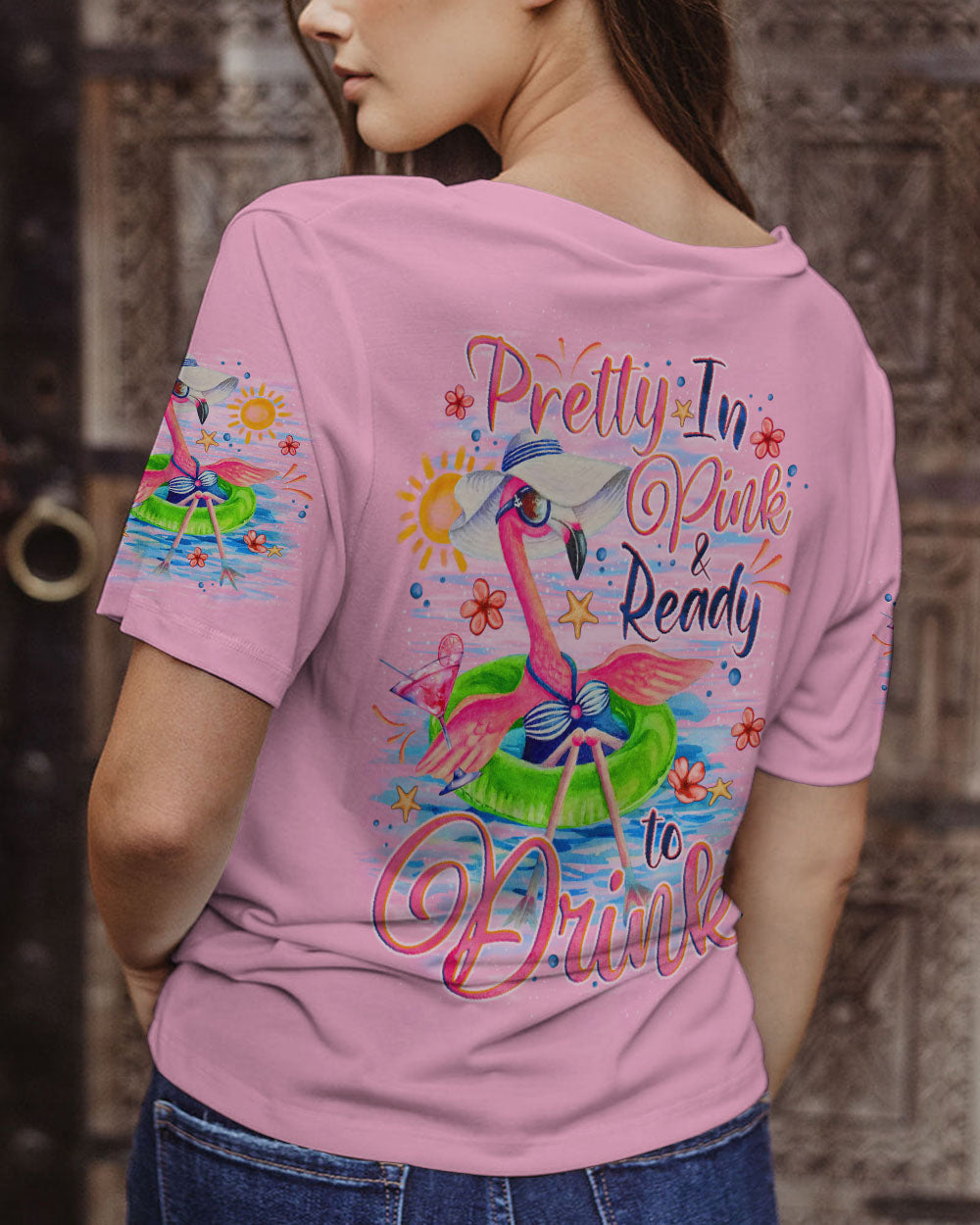 PRETTY IN PINK FLAMINGO ALL OVER PRINT - TLNO1806242