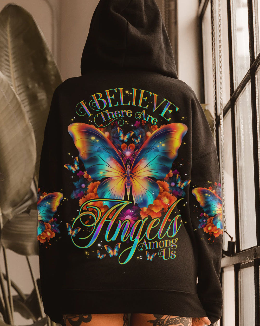 I BELIEVE THERE ARE ANGELS AMONG US BUTTERFLY ALL OVER PRINT - TLNO1807231