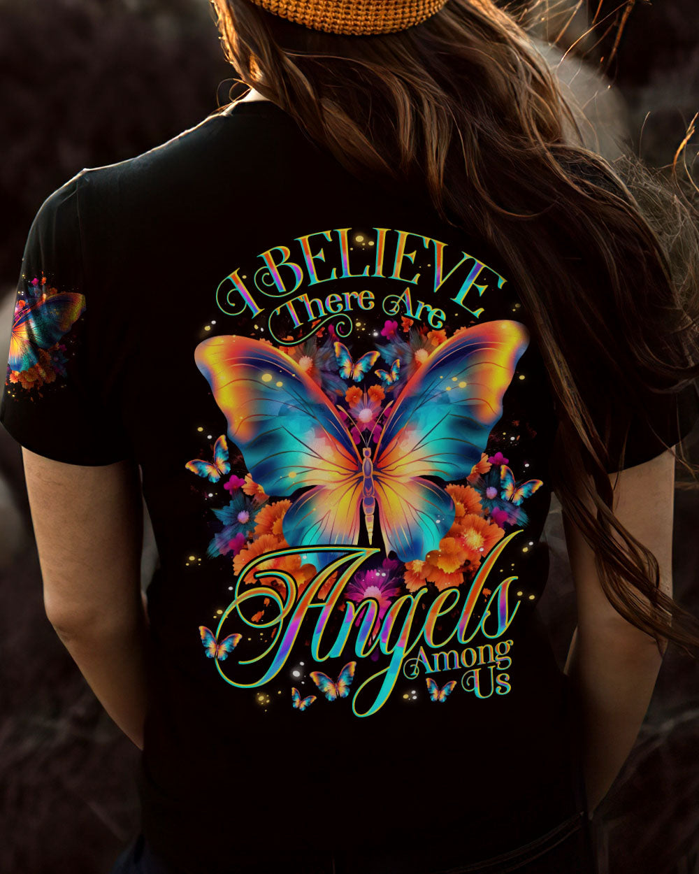 I BELIEVE THERE ARE ANGELS AMONG US BUTTERFLY ALL OVER PRINT - TLNO1807231