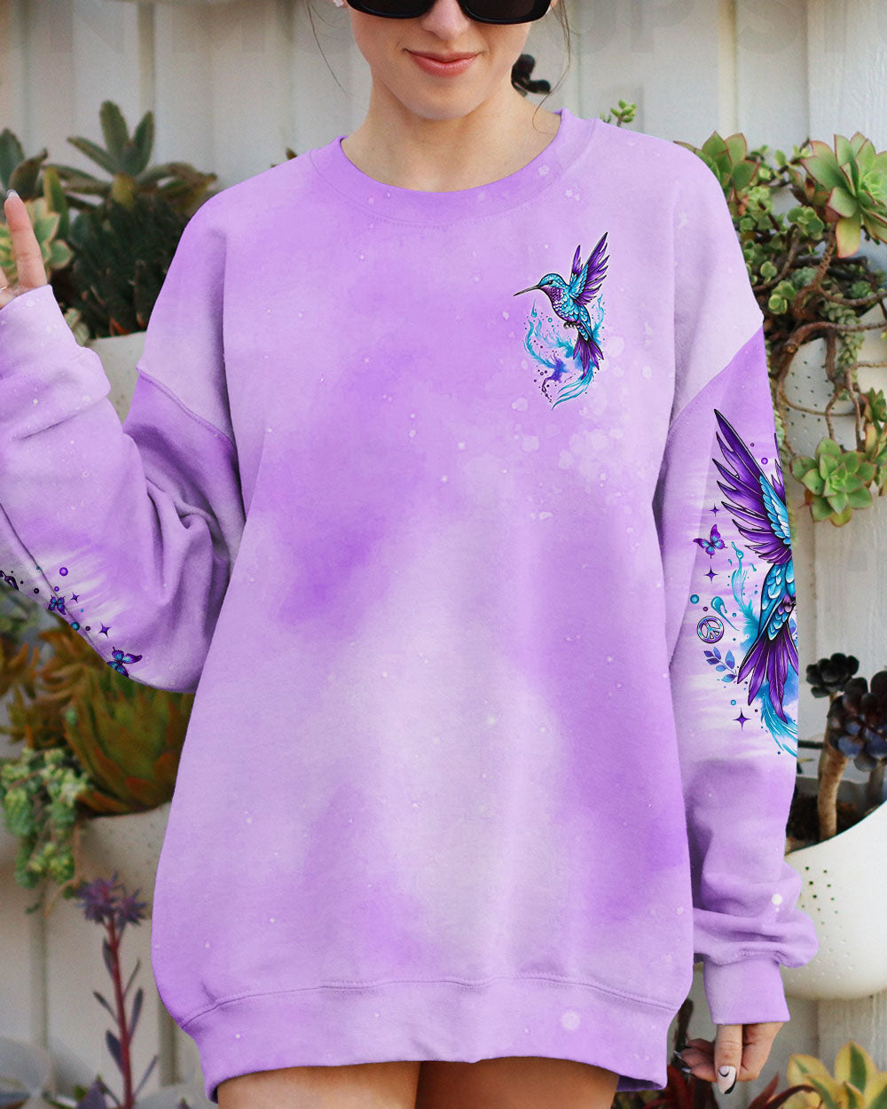 TINY BUT MIGHTY HUMMINGBIRD ALL OVER PRINT - TLNO1809251