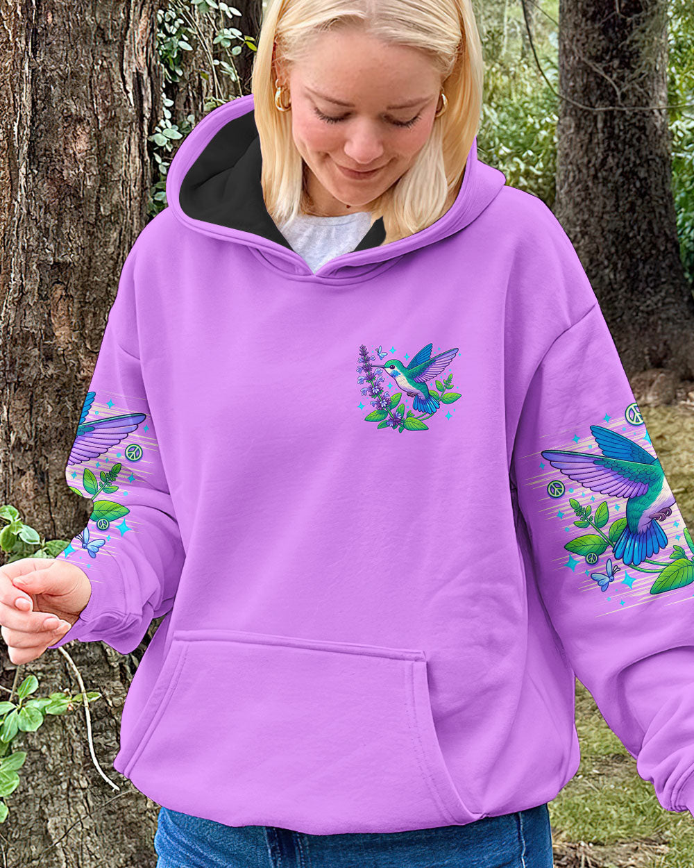 THOUGH SHE BE BUT LITTLE SHE IS FIERCE HUMMINGBIRD ALL OVER PRINT  - TLNO1809253