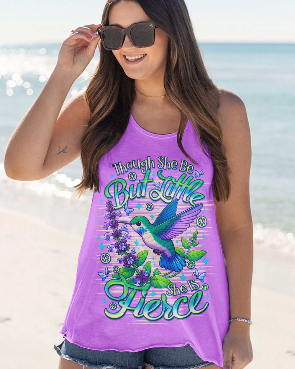 THOUGH SHE BE BUT LITTLE SHE IS FIERCE HUMMINGBIRD ALL OVER PRINT  - TLNO1809253