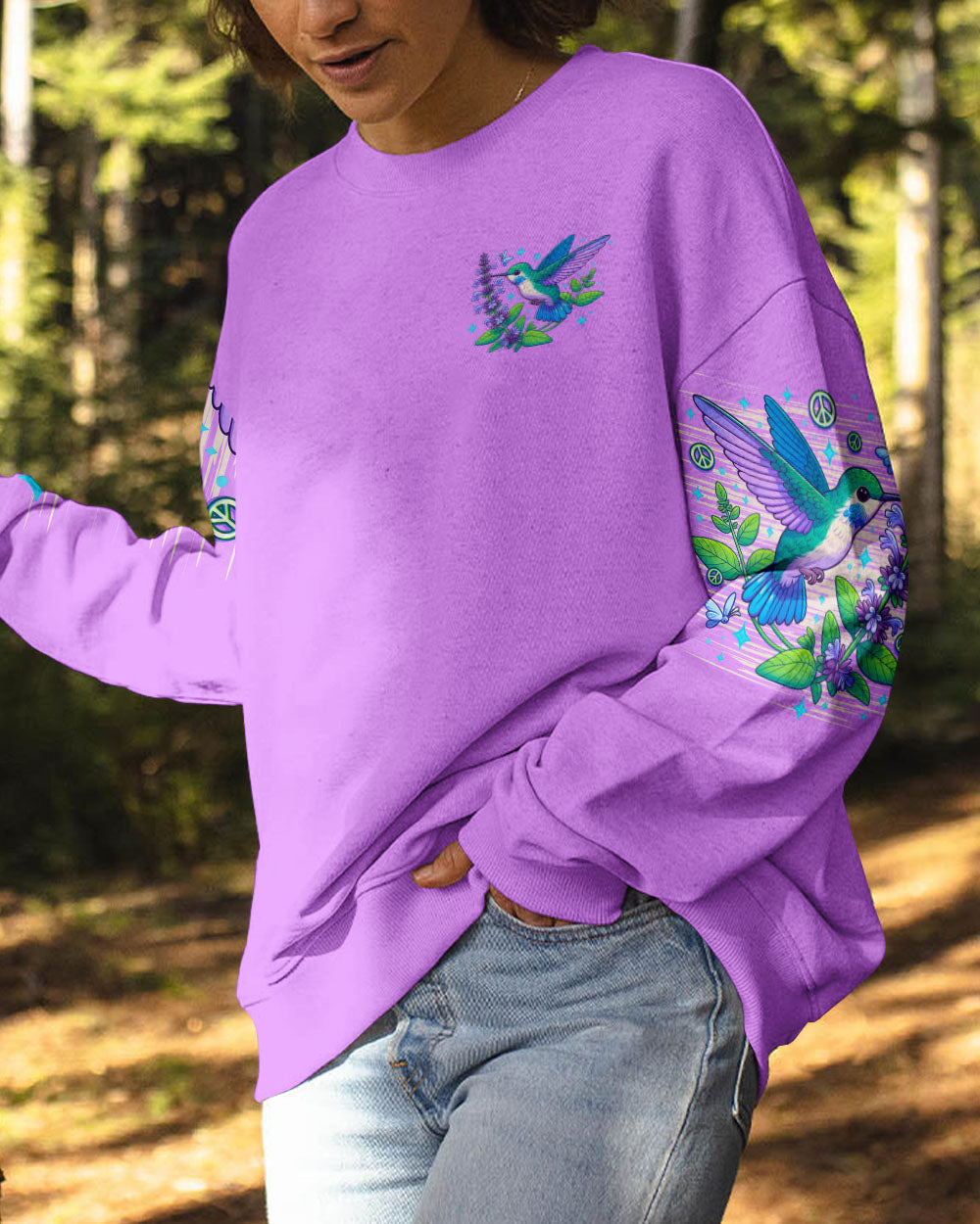 THOUGH SHE BE BUT LITTLE SHE IS FIERCE HUMMINGBIRD ALL OVER PRINT  - TLNO1809253