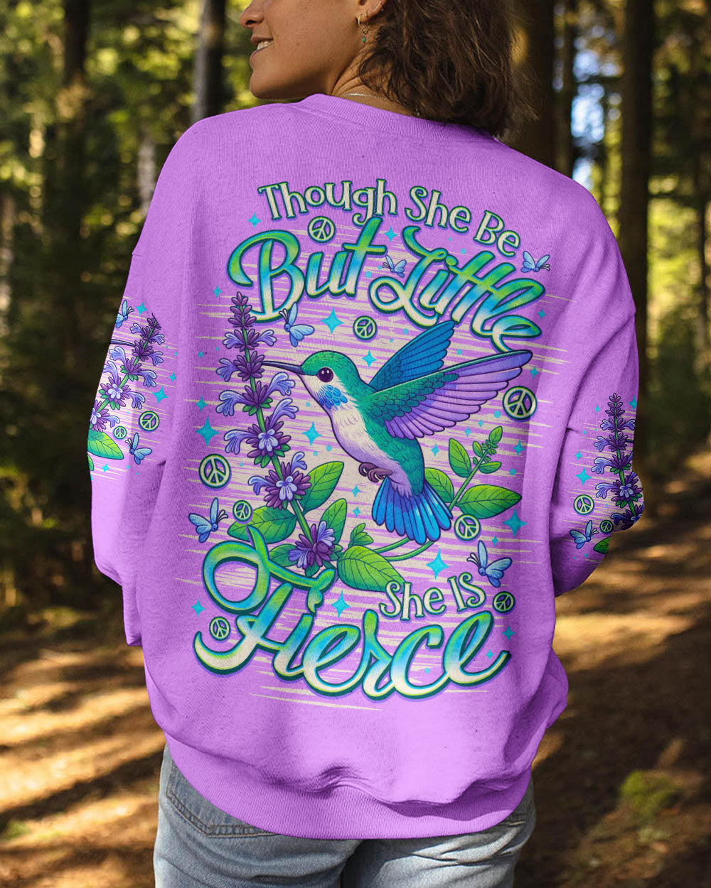 THOUGH SHE BE BUT LITTLE SHE IS FIERCE HUMMINGBIRD ALL OVER PRINT  - TLNO1809253
