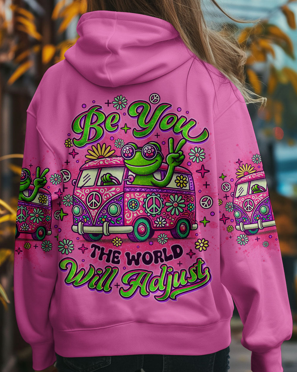 BE YOU THE WORLD WILL ADJUST FROG BUS ALL OVER PRINT - TLNO1810242