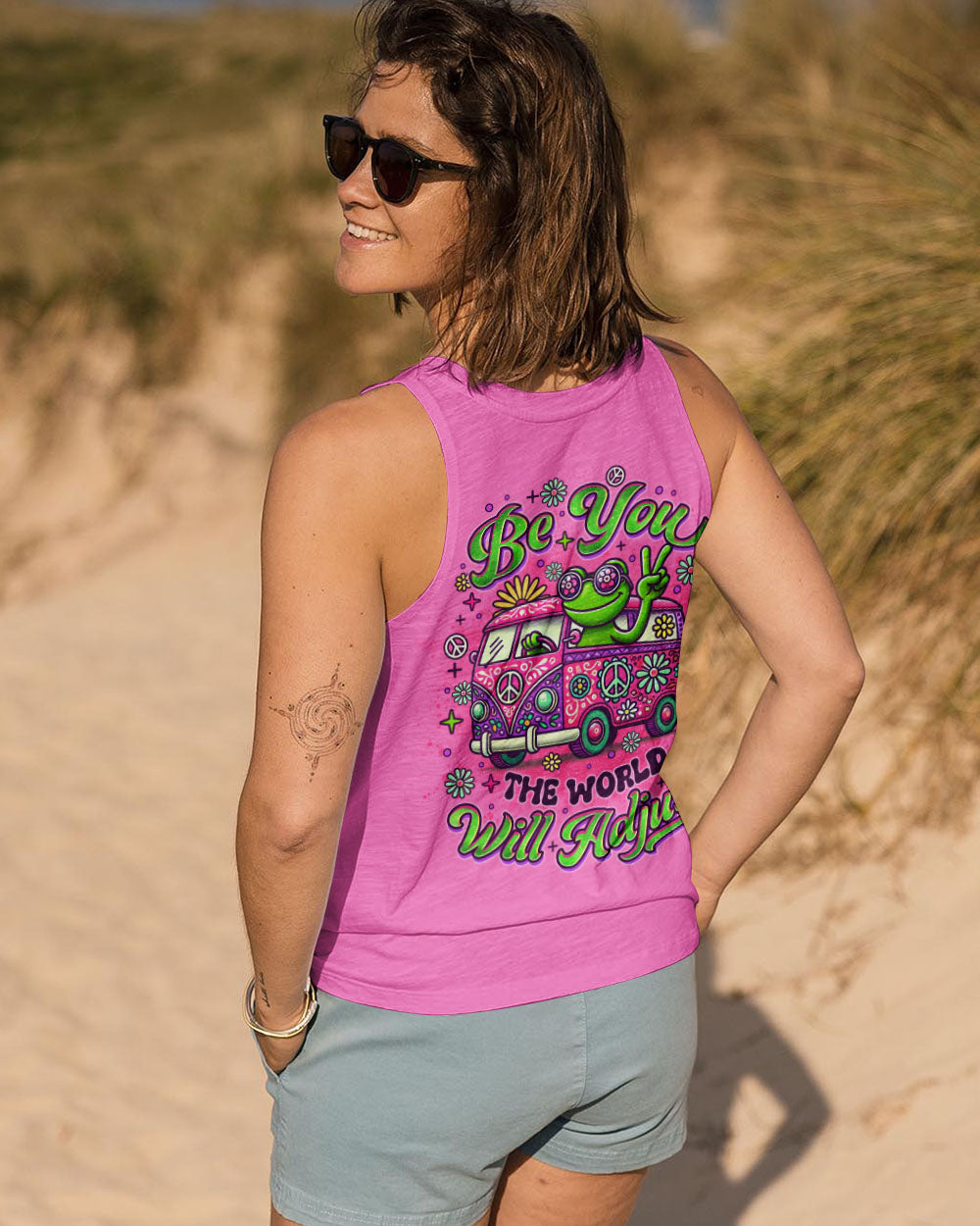 BE YOU THE WORLD WILL ADJUST FROG BUS ALL OVER PRINT - TLNO1810242