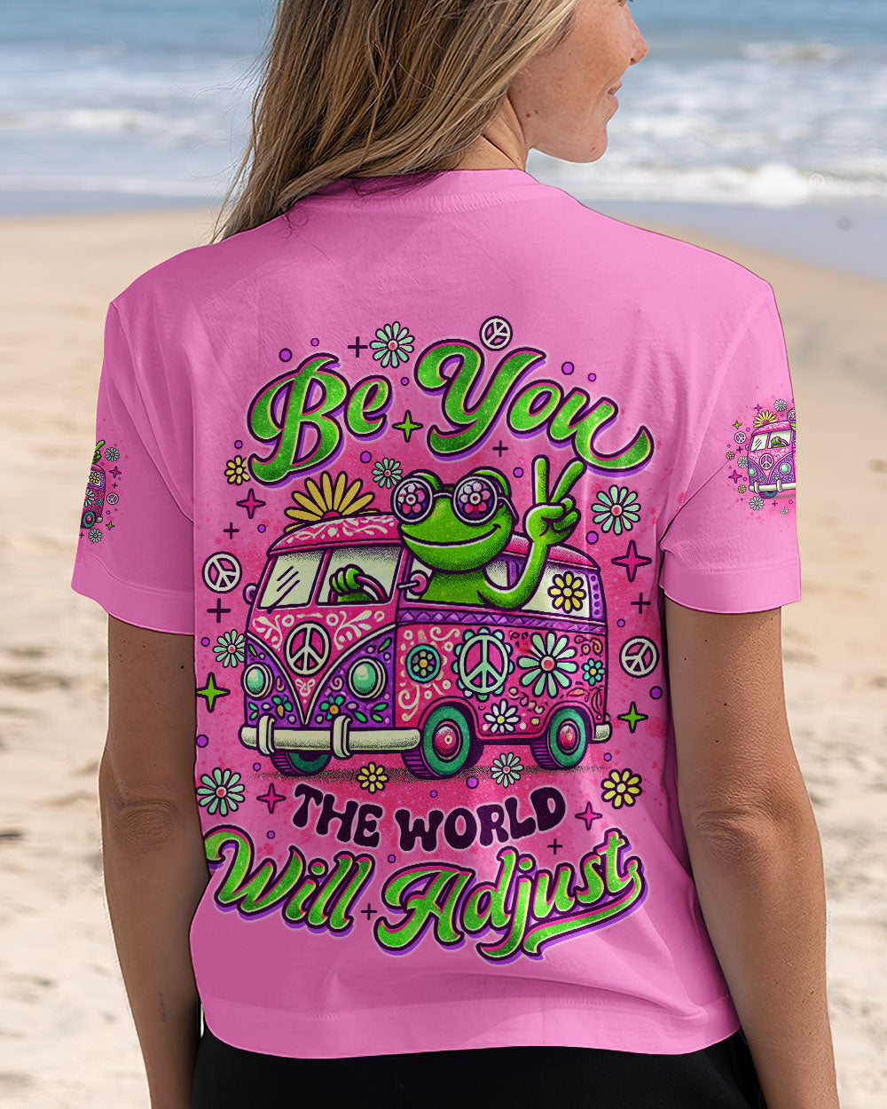 BE YOU THE WORLD WILL ADJUST FROG BUS ALL OVER PRINT - TLNO1810242