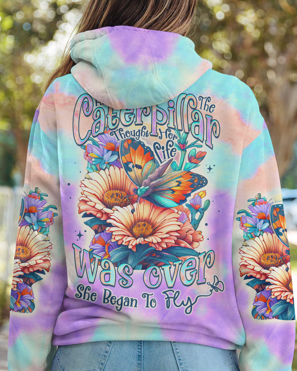 SHE BEGAN TO FLY BUTTERFLY ALL OVER PRINT - TLNO1906231