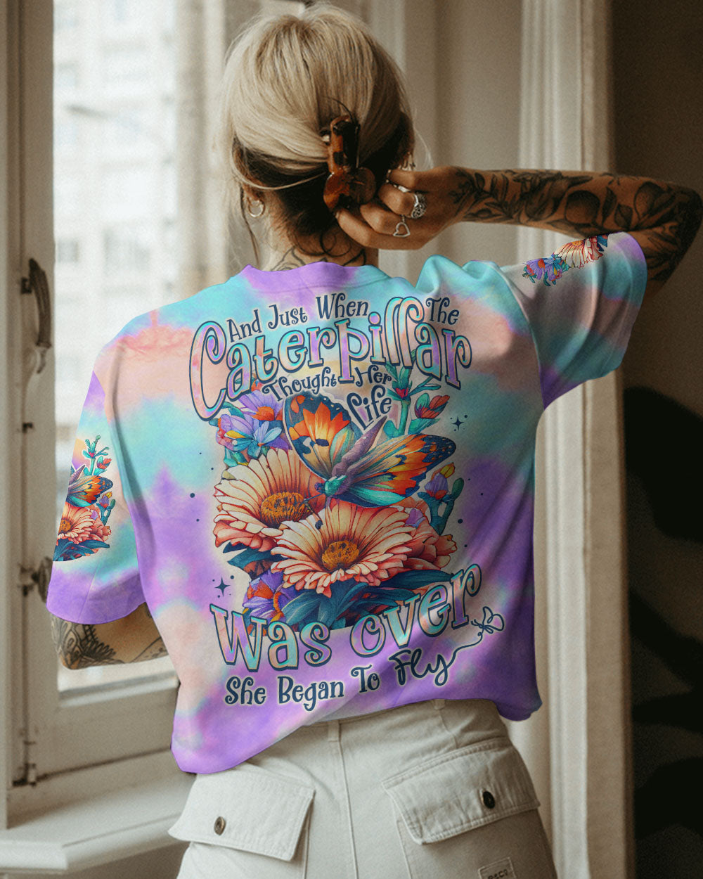 SHE BEGAN TO FLY BUTTERFLY ALL OVER PRINT - TLNO1906231
