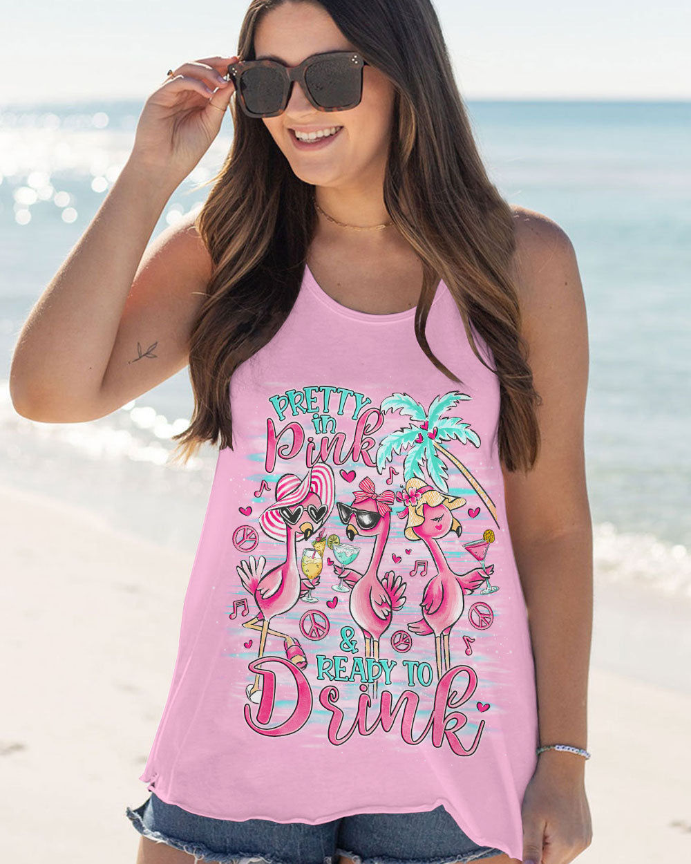PRETTY IN PINK FLAMINGO ALL OVER PRINT - TLNO1906241