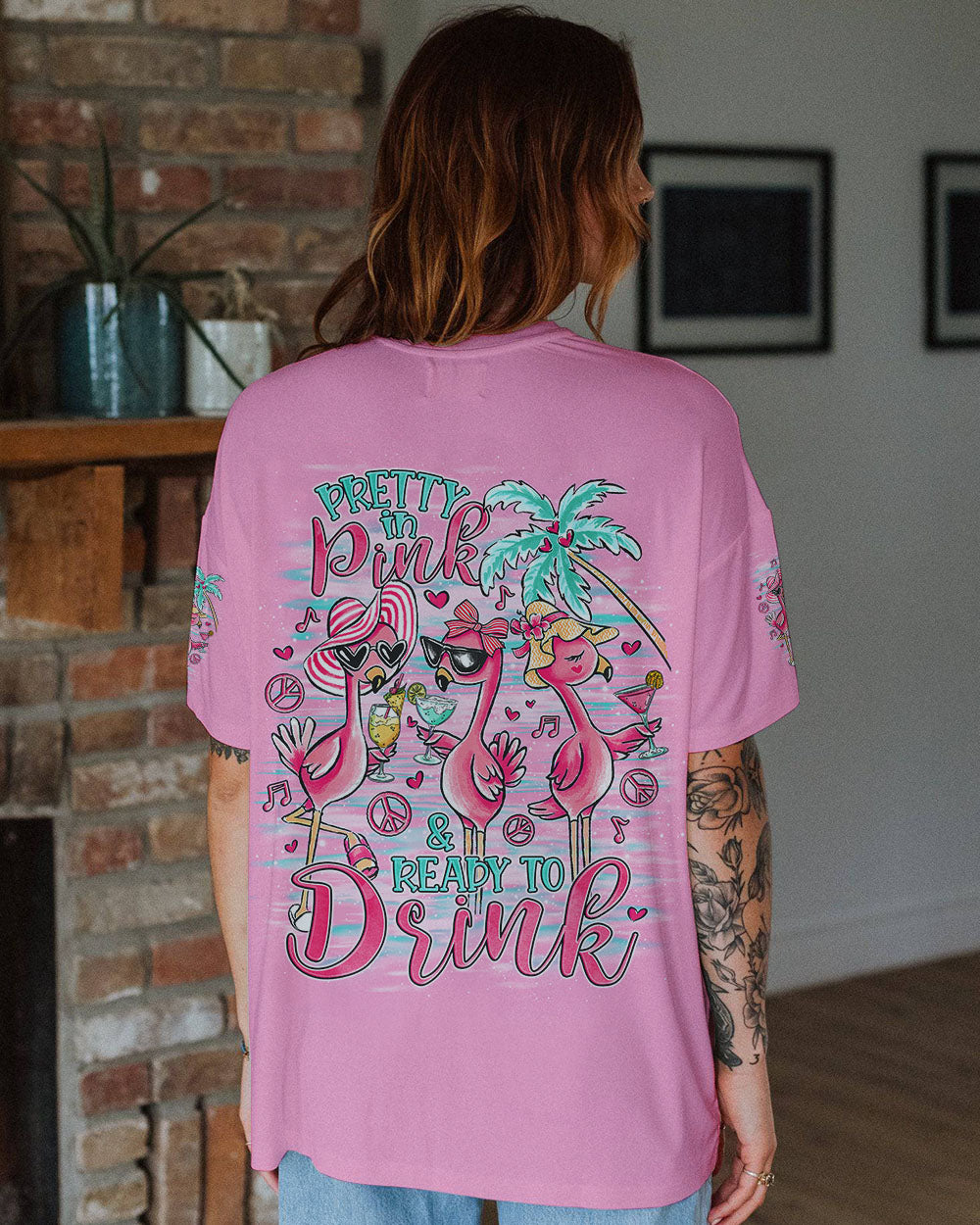 PRETTY IN PINK FLAMINGO ALL OVER PRINT - TLNO1906241