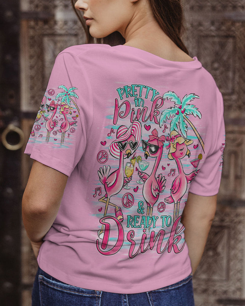 PRETTY IN PINK FLAMINGO ALL OVER PRINT - TLNO1906241