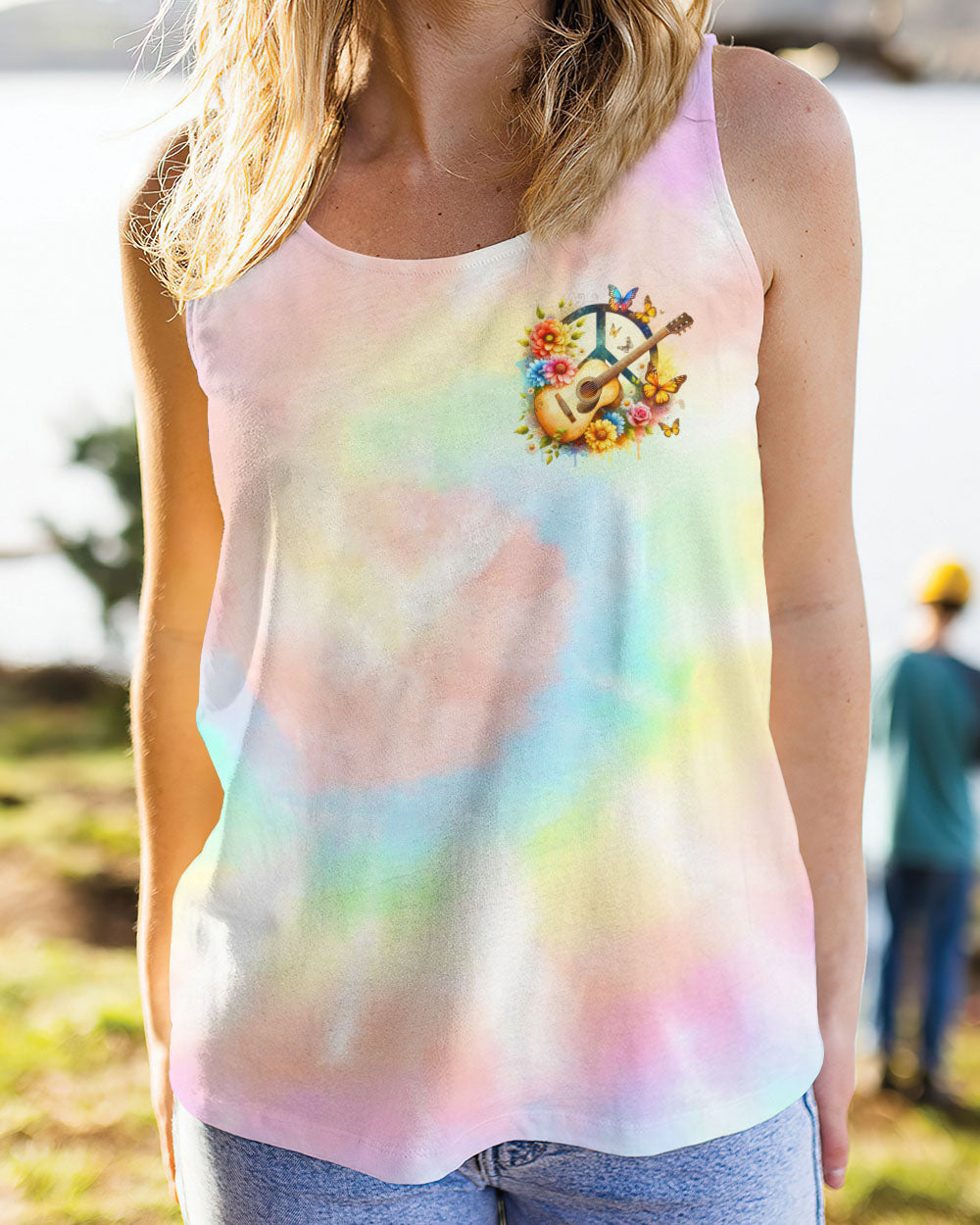 PEACE LOVE ROCK'N ROLL GUITAR ALL OVER PRINT - TLNO2005242