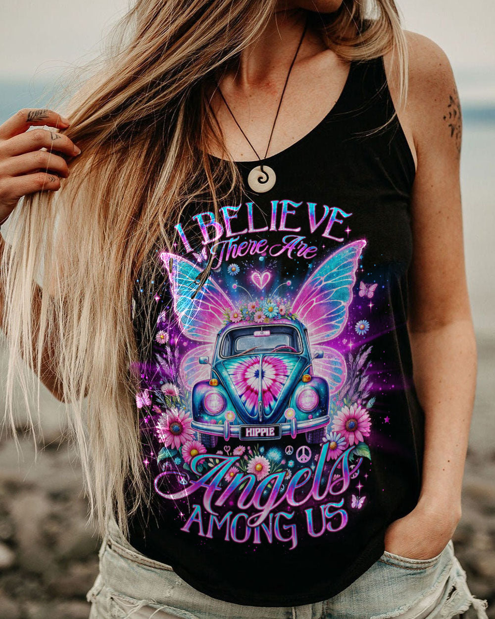 I BELIEVE THERE ARE ANGELS AMONG US CAR WINGS ALL OVER PRINT - TLNO2012231