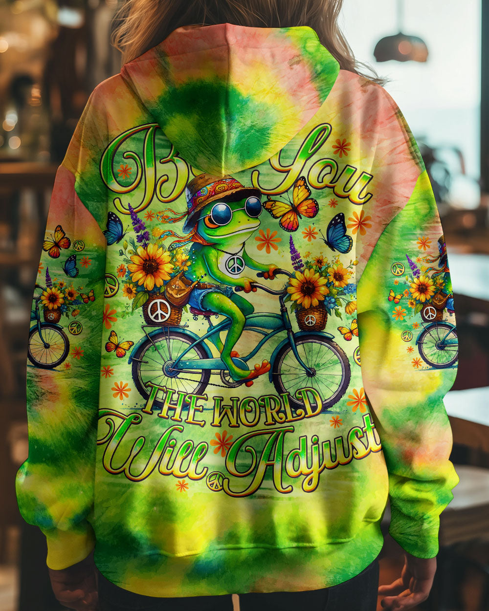 BE YOU THE WORLD WILL ADJUST FROG ALL OVER PRINT - TLNO2101252