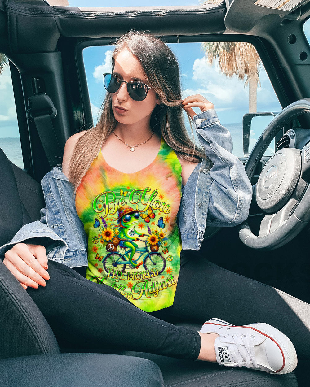 BE YOU THE WORLD WILL ADJUST FROG ALL OVER PRINT - TLNO2101252