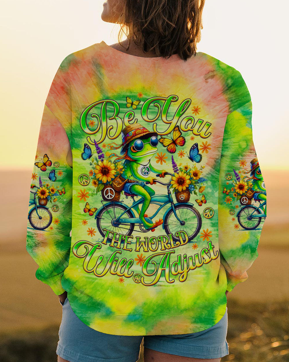 BE YOU THE WORLD WILL ADJUST FROG ALL OVER PRINT - TLNO2101252