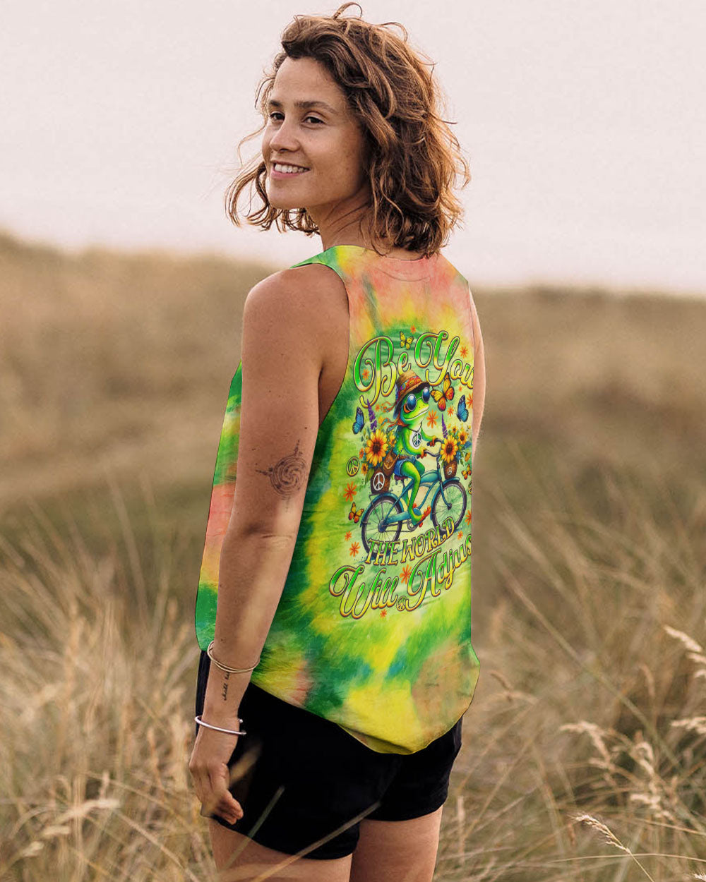 BE YOU THE WORLD WILL ADJUST FROG ALL OVER PRINT - TLNO2101252