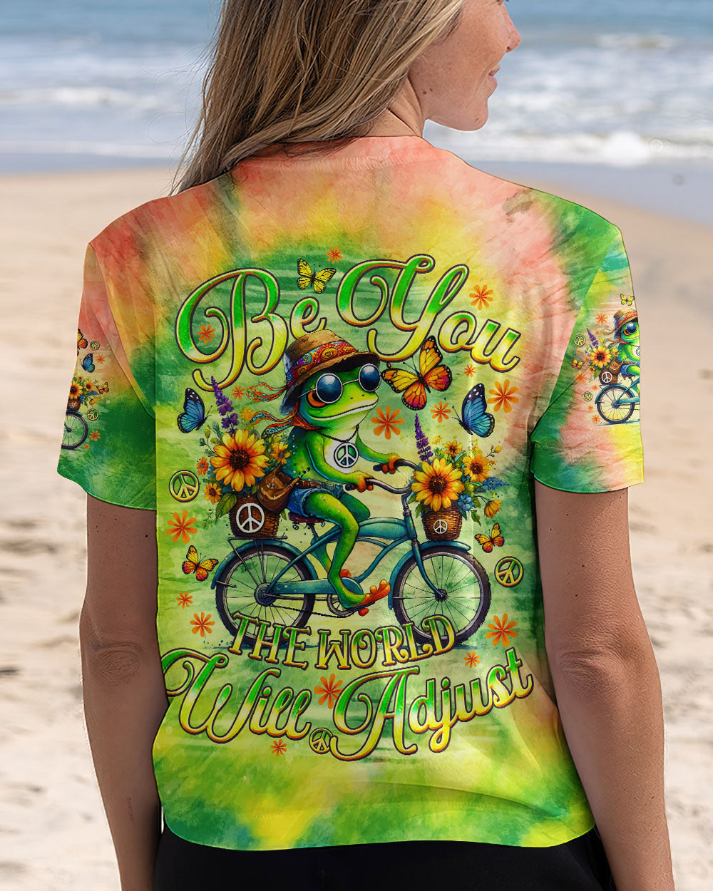 BE YOU THE WORLD WILL ADJUST FROG ALL OVER PRINT - TLNO2101252