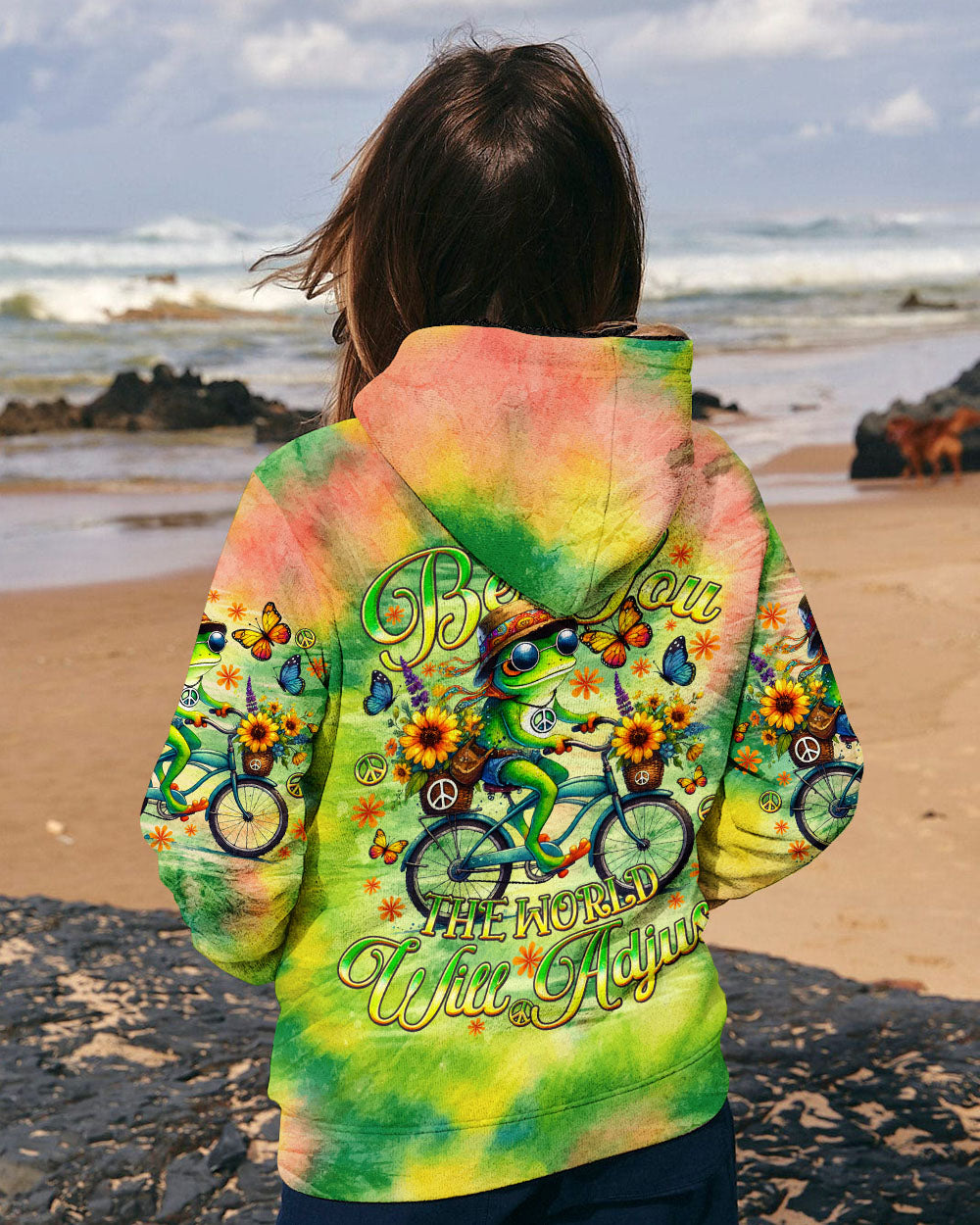 BE YOU THE WORLD WILL ADJUST FROG ALL OVER PRINT - TLNO2101252