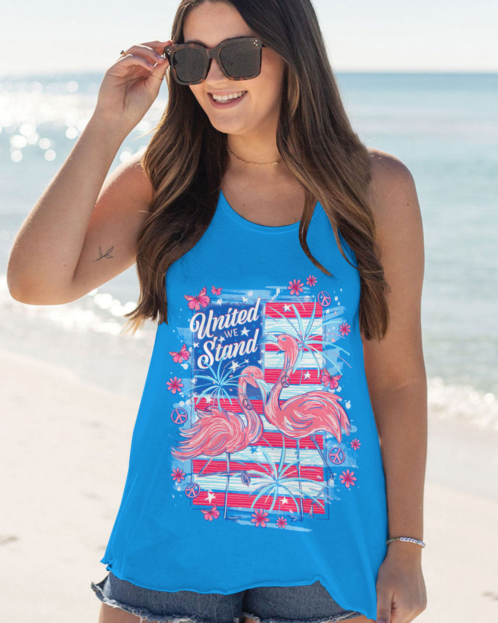 UNITED WE STAND FLAMINGO INDEPENDENCE DAY ALL OVER PRINT - TLNO2105243