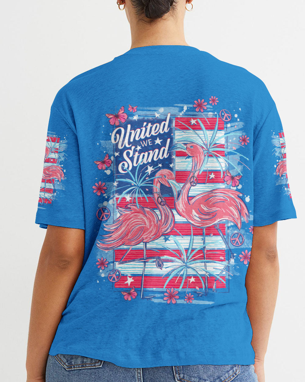 UNITED WE STAND FLAMINGO INDEPENDENCE DAY ALL OVER PRINT - TLNO2105243