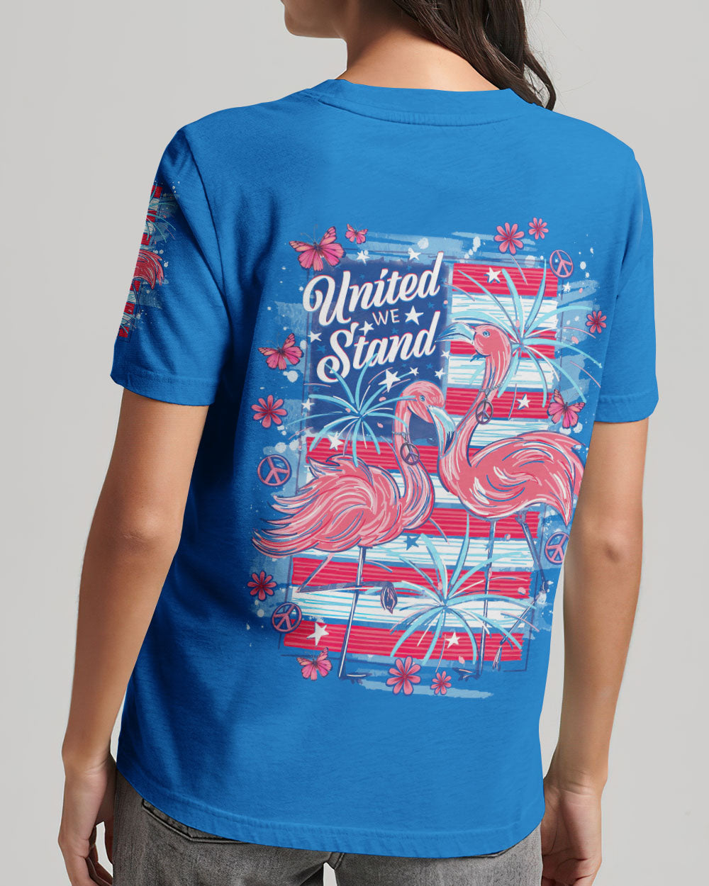 UNITED WE STAND FLAMINGO INDEPENDENCE DAY ALL OVER PRINT - TLNO2105243