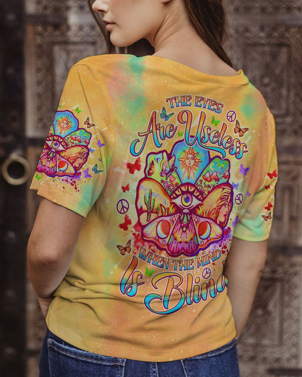 THE EYES ARE USELESS WHEN THE MIND IS BLIND ALL OVER PRINT - TLNO2106242