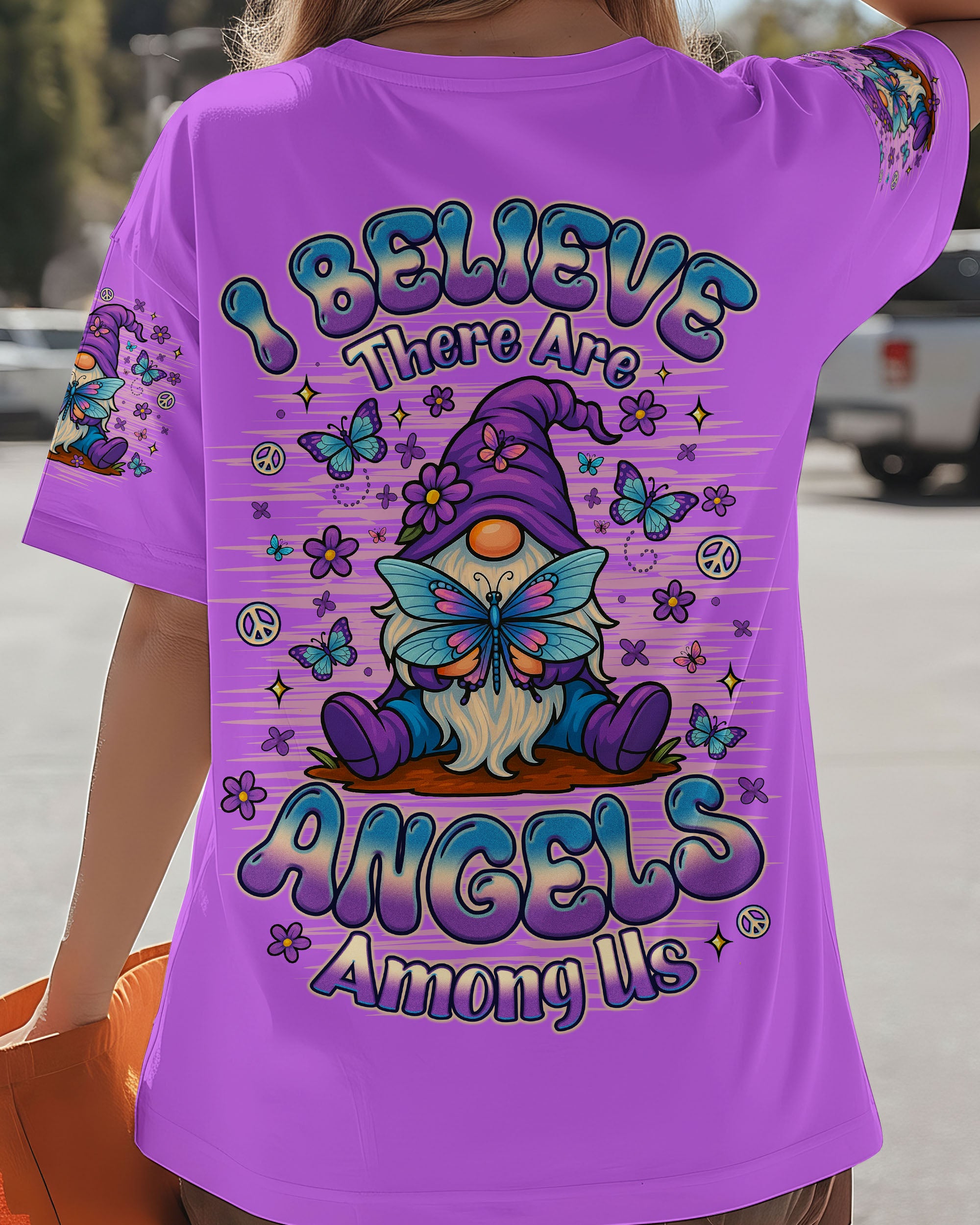 I BELIEVE THERE ARE ANGELS AMONG US GNOME BUTTERFLY ALL OVER PRINT - TLNO2111251