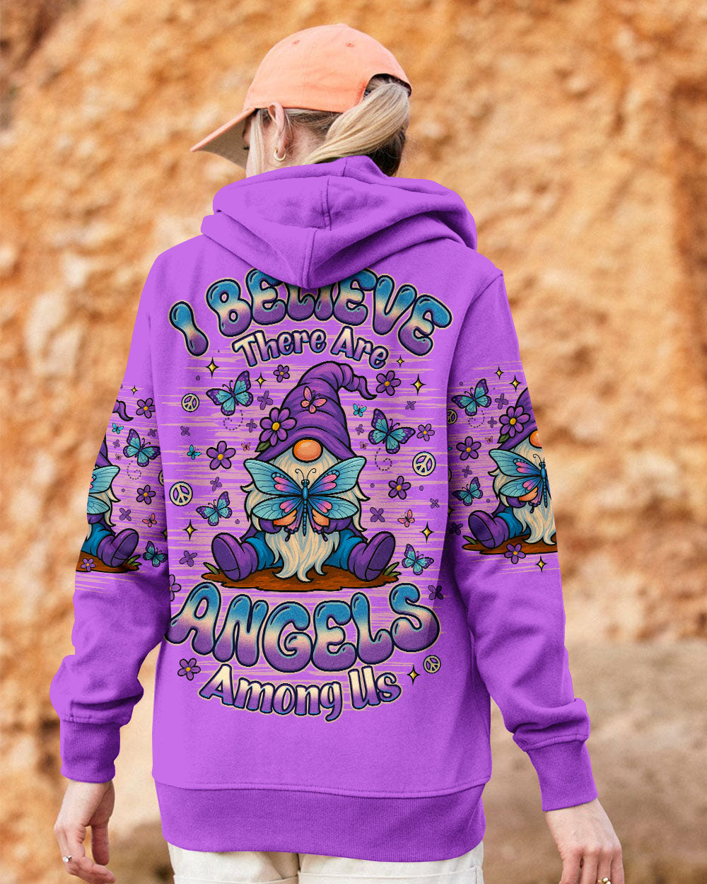 I BELIEVE THERE ARE ANGELS AMONG US GNOME BUTTERFLY ALL OVER PRINT - TLNO2111251