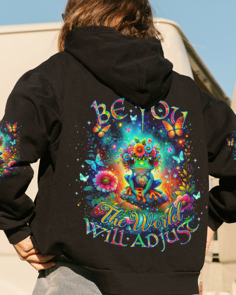 BE YOU THE WORLD WILL ADJUST FROG ALL OVER PRINT - TLNO22012243