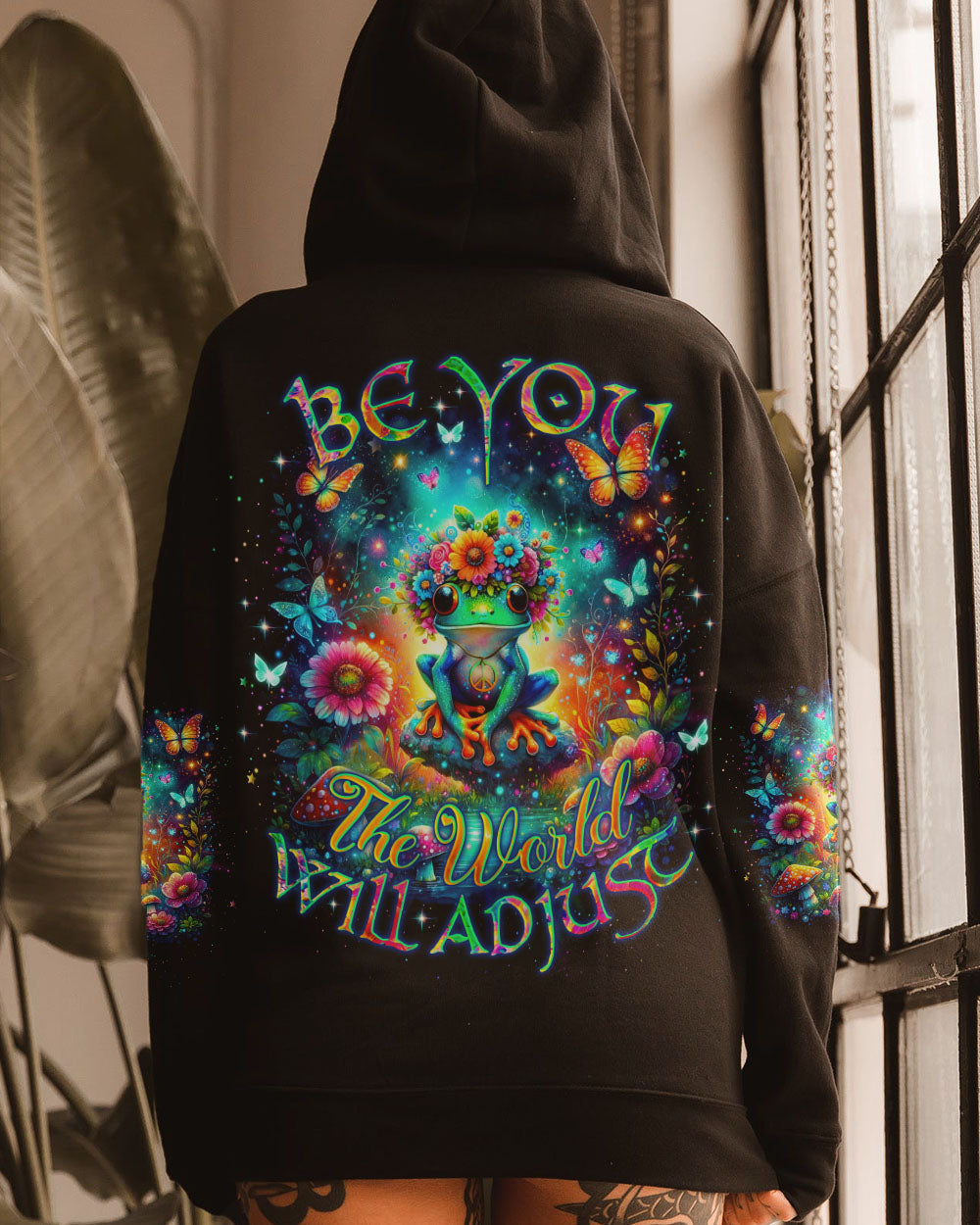 BE YOU THE WORLD WILL ADJUST FROG ALL OVER PRINT - TLNO22012243