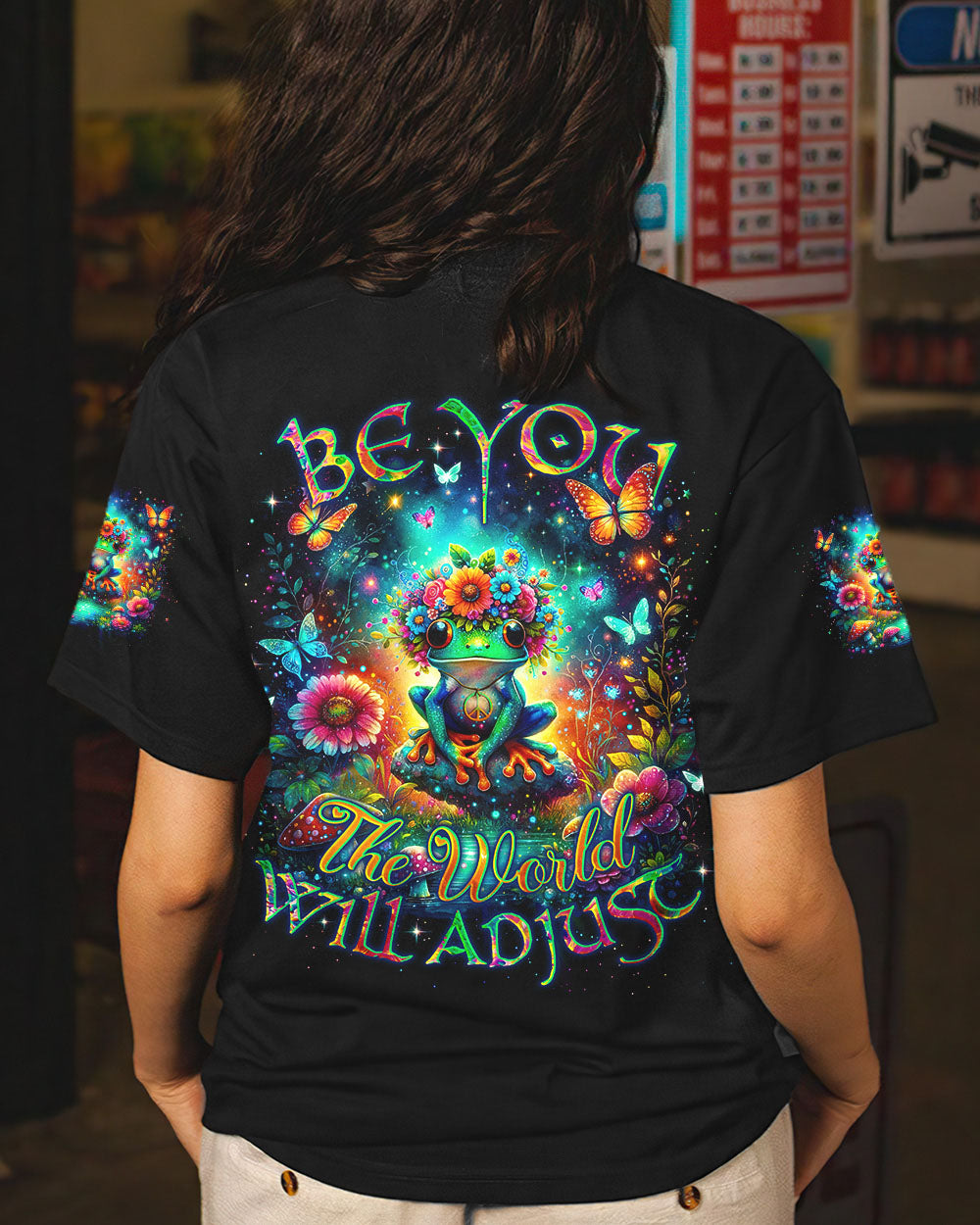 BE YOU THE WORLD WILL ADJUST FROG ALL OVER PRINT - TLNO22012243