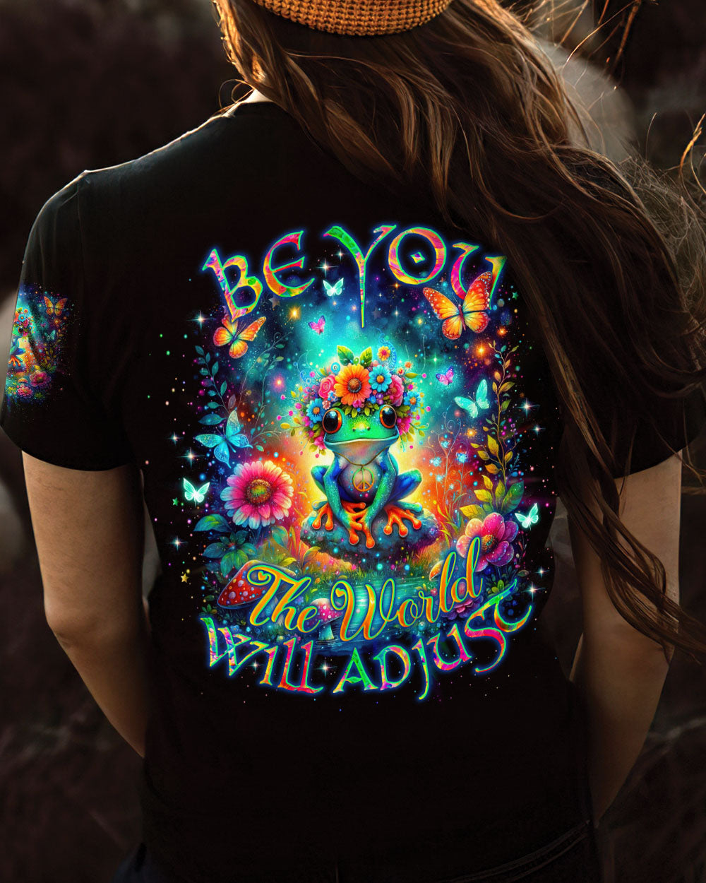 BE YOU THE WORLD WILL ADJUST FROG ALL OVER PRINT - TLNO22012243