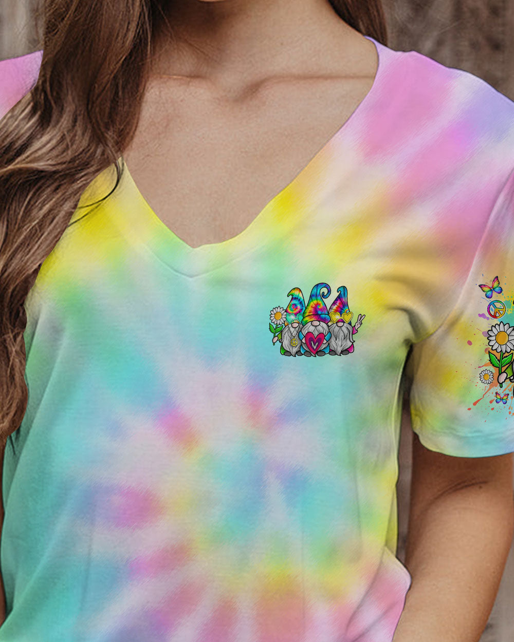 DON'T WORRY BE HIPPIE TIE DYE GNOME ALL OVER PRINT - TLNO2205241