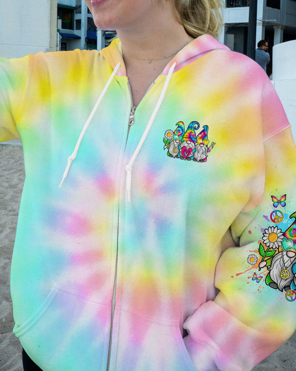 DON'T WORRY BE HIPPIE TIE DYE GNOME ALL OVER PRINT - TLNO2205241